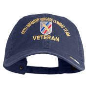 U.S. Army 48th Infantry Brigade Combat Team Embroidered Washed Solid Pigment Dyed Cotton Twill Brass Buckle Cap - Navy OSFM