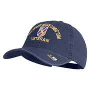 U.S. Army 48th Infantry Brigade Combat Team Embroidered Washed Solid Pigment Dyed Cotton Twill Brass Buckle Cap - Navy OSFM