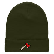 Camping Hatchet Embroidered 12 Inch Long Knitted Beanie