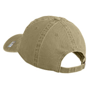 U.S. Army 48th Infantry Brigade Combat Team Embroidered Washed Solid Pigment Dyed Cotton Twill Brass Buckle Cap - Khaki OSFM