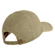 U.S. Army 48th Infantry Brigade Combat Team Embroidered Washed Solid Pigment Dyed Cotton Twill Brass Buckle Cap - Khaki OSFM