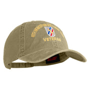 U.S. Army 48th Infantry Brigade Combat Team Embroidered Washed Solid Pigment Dyed Cotton Twill Brass Buckle Cap - Khaki OSFM