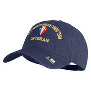 U.S. Army 50th Infantry Brigade Combat Team Embroidered Washed Solid Pigment Dyed Cotton Twill Brass Buckle Cap - Navy OSFM