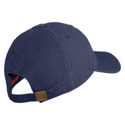 U.S. Army 50th Infantry Brigade Combat Team Embroidered Washed Solid Pigment Dyed Cotton Twill Brass Buckle Cap - Navy OSFM