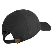 U.S. Army 50th Infantry Brigade Combat Team Embroidered Washed Solid Pigment Dyed Cotton Twill Brass Buckle Cap - Black OSFM