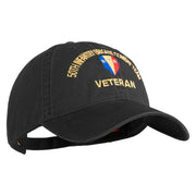 U.S. Army 50th Infantry Brigade Combat Team Embroidered Washed Solid Pigment Dyed Cotton Twill Brass Buckle Cap - Black OSFM
