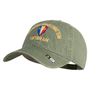 U.S. Army 50th Infantry Brigade Combat Team Embroidered Washed Solid Pigment Dyed Cotton Twill Brass Buckle Cap - Olive OSFM