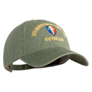 U.S. Army 50th Infantry Brigade Combat Team Embroidered Washed Solid Pigment Dyed Cotton Twill Brass Buckle Cap - Olive OSFM