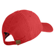 U.S. Army 50th Infantry Brigade Combat Team Embroidered Washed Solid Pigment Dyed Cotton Twill Brass Buckle Cap - Red OSFM