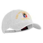 U.S. Army 53rd Infantry Brigade Embroidered Washed Solid Pigment Dyed Cotton Twill Brass Buckle Cap - White OSFM