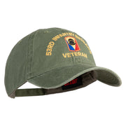 U.S. Army 53rd Infantry Brigade Embroidered Washed Solid Pigment Dyed Cotton Twill Brass Buckle Cap - Olive OSFM
