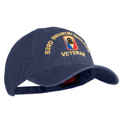 U.S. Army 53rd Infantry Brigade Embroidered Washed Solid Pigment Dyed Cotton Twill Brass Buckle Cap - Navy OSFM