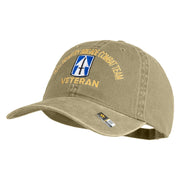 U.S. Army 76th Infantry Brigade Combat Team Embroidered Washed Solid Pigment Dyed Cotton Twill Brass Buckle Cap - Khaki OSFM