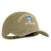 U.S. Army 76th Infantry Brigade Combat Team Embroidered Washed Solid Pigment Dyed Cotton Twill Brass Buckle Cap - Khaki OSFM