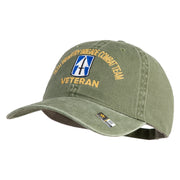 U.S. Army 76th Infantry Brigade Combat Team Embroidered Washed Solid Pigment Dyed Cotton Twill Brass Buckle Cap - Olive OSFM