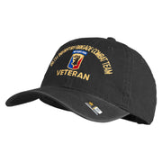 U.S. Army 86th Infantry Brigade Combat Team Embroidered Washed Solid Pigment Dyed Cotton Twill Brass Buckle Cap - Black OSFM
