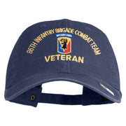 U.S. Army 86th Infantry Brigade Combat Team Embroidered Washed Solid Pigment Dyed Cotton Twill Brass Buckle Cap - Navy OSFM
