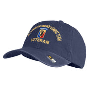 U.S. Army 86th Infantry Brigade Combat Team Embroidered Washed Solid Pigment Dyed Cotton Twill Brass Buckle Cap - Navy OSFM