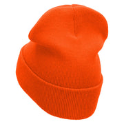 Explore Embroidered 12 Inch Solid Long Beanie Made in USA