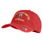 U.S. Army 86th Infantry Brigade Combat Team Embroidered Washed Solid Pigment Dyed Cotton Twill Brass Buckle Cap - Red OSFM