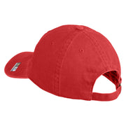 U.S. Army 86th Infantry Brigade Combat Team Embroidered Washed Solid Pigment Dyed Cotton Twill Brass Buckle Cap - Red OSFM