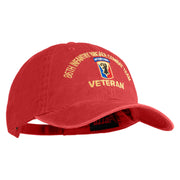 U.S. Army 86th Infantry Brigade Combat Team Embroidered Washed Solid Pigment Dyed Cotton Twill Brass Buckle Cap - Red OSFM