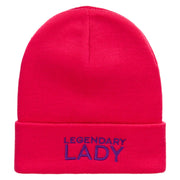 Legendary Lady Embroidered 12 Inch Long Knitted Beanie