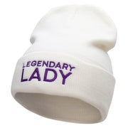 Legendary Lady Embroidered 12 Inch Long Knitted Beanie