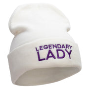 Legendary Lady Embroidered 12 Inch Long Knitted Beanie