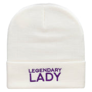 Legendary Lady Embroidered 12 Inch Long Knitted Beanie