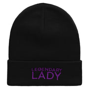 Legendary Lady Embroidered 12 Inch Long Knitted Beanie