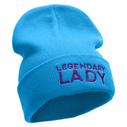 Legendary Lady Embroidered 12 Inch Long Knitted Beanie