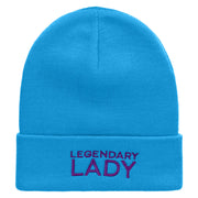 Legendary Lady Embroidered 12 Inch Long Knitted Beanie