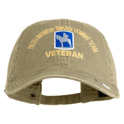 U.S. Army 116th Infantry Brigade Combat Team Embroidered Washed Solid Pigment Dyed Cotton Twill Brass Buckle Cap - Khaki OSFM