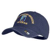 U.S. Army 170th Infantry Brigade Embroidered Washed Solid Pigment Dyed Cotton Twill Brass Buckle Cap - Navy OSFM