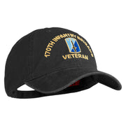 U.S. Army 170th Infantry Brigade Embroidered Washed Solid Pigment Dyed Cotton Twill Brass Buckle Cap - Black OSFM