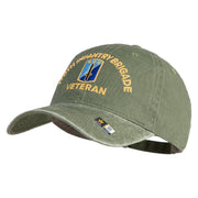 U.S. Army 170th Infantry Brigade Embroidered Washed Solid Pigment Dyed Cotton Twill Brass Buckle Cap - Olive OSFM