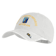 U.S. Army 170th Infantry Brigade Embroidered Washed Solid Pigment Dyed Cotton Twill Brass Buckle Cap - White OSFM