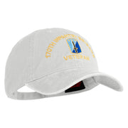 U.S. Army 170th Infantry Brigade Embroidered Washed Solid Pigment Dyed Cotton Twill Brass Buckle Cap - White OSFM