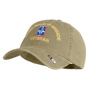 U.S. Army 172nd Infantry Brigade Embroidered Washed Solid Pigment Dyed Cotton Twill Brass Buckle Cap - Khaki OSFM