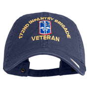 U.S. Army 172nd Infantry Brigade Embroidered Washed Solid Pigment Dyed Cotton Twill Brass Buckle Cap - Navy OSFM
