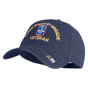 U.S. Army 172nd Infantry Brigade Embroidered Washed Solid Pigment Dyed Cotton Twill Brass Buckle Cap - Navy OSFM