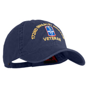 U.S. Army 172nd Infantry Brigade Embroidered Washed Solid Pigment Dyed Cotton Twill Brass Buckle Cap - Navy OSFM