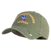 U.S. Army 172nd Infantry Brigade Embroidered Washed Solid Pigment Dyed Cotton Twill Brass Buckle Cap - Olive OSFM