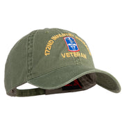 U.S. Army 172nd Infantry Brigade Embroidered Washed Solid Pigment Dyed Cotton Twill Brass Buckle Cap - Olive OSFM