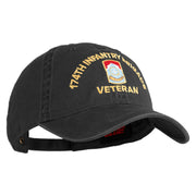 U.S. Army 174th Infantry Brigade Embroidered Washed Solid Pigment Dyed Cotton Twill Brass Buckle Cap - Black OSFM