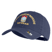 U.S. Army 174th Infantry Brigade Embroidered Washed Solid Pigment Dyed Cotton Twill Brass Buckle Cap - Navy OSFM