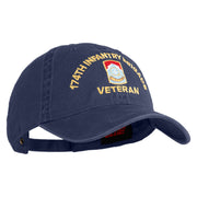 U.S. Army 174th Infantry Brigade Embroidered Washed Solid Pigment Dyed Cotton Twill Brass Buckle Cap - Navy OSFM
