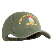 U.S. Army 174th Infantry Brigade Embroidered Washed Solid Pigment Dyed Cotton Twill Brass Buckle Cap - Olive OSFM