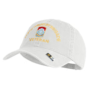 U.S. Army 174th Infantry Brigade Embroidered Washed Solid Pigment Dyed Cotton Twill Brass Buckle Cap - White OSFM